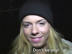 Slutty blonde Chrissy Fox sucks cock and gets fucked in the park for cash