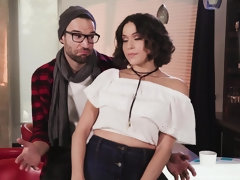 Grote mammen, Bruinharig, Bedriegen, Sperma in gezicht, Hd, Natuurlijke tieten, Rijden, Vrouw