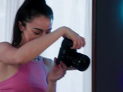 Taking some photos as foreplay for the lesbian lovemaking