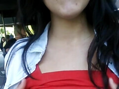 Amateur, Arabe, Morena, Polla, Despelote, Al aire libre, Público, Adolescente