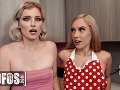 Hailey Winters and Jazmin Luv drizzle honey over Charles Dera's cock to make it sweet