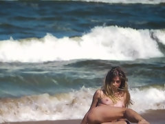 Rubia, Hd, Tetas naturales, Al aire libre, Coño, Solo, Adolescente, Tetas