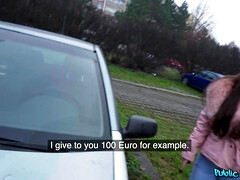 Amateur, Gros seins, Sucer une bite, Brunette brune, Tir de sperme, Européenne, De plein air, Pov