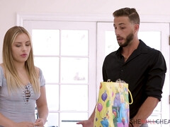 Rubia, Mamada, Novio, Estilo perrito, Tacones, Coño, Afeitado, Tetas