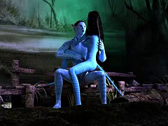 Avatar babe anal fucked by huge blue cock