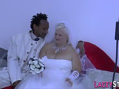 Anal, Noire, Mariée, Britannique, Queue, Robe, Hard, Interracial