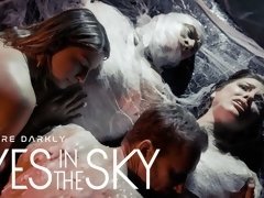 Pijpbeurt, Sperma in mond, Sperma shot, Hondjeshouding, Groep, Hardcore, Geschoren, Tieten likken