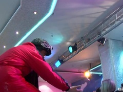 Blonde, Habillées, Cuir, Lesbienne, Lingerie, Fête, Echangistes, Mouillée