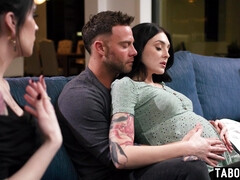 デカチン, デカパイ, カップル, イマラチオ, バック, 妊娠, ストッキング, 妻