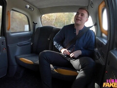 Slutty female taxi driver with big juggs seduced her client