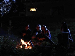 フェラチオ, 気狂い, キス, なめる, オージー, パーティ, オマンコ, 三人