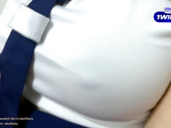 Gros seins, Blonde, Couple, Tir de sperme, En levrette, Fait maison, Élève, Uniforme