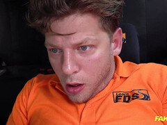 Pijpbeurt, Bruinharig, Auto, Jonge meid, Universiteit, Buiten, Tiener