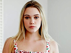 18, 素人, ブロンド, 指いじり, オナニー, 一人, ストリッピング, オッパイの