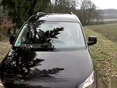 GERMAN Step mother JULIA SEDUCE YOUNG BOY HITCHER TO FUCK IN CAR
