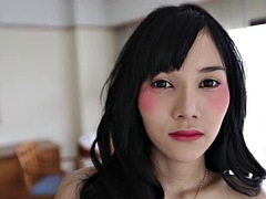 In den arsch, Asiatisch, Grosser schwanz, Blasen, Spermaladung, Hardcore, Transfrau, Thai