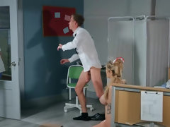 Grote mammen, Blond, Jurk, Hakken, Italiaans, Verpleegster, Kut duiken, Kousen