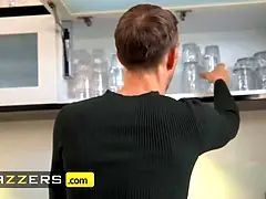 デカチン, デカパイ, フェラチオ, 茶髪の, Hd, ラフ, オッパイの