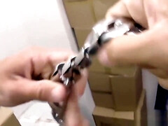 Pretty babe gets boned by pawnshop owner in the toilet