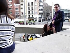 Young Teen Rebecca Volpetti Sucks Cock in Public for Andrea Dipre - Outdoor Blowjob & Creampie