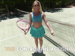 Blonde tennis player pleases dude with hot sex