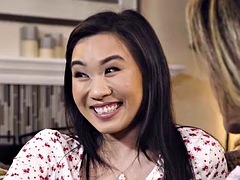 アジア人, キス, レズビアン, オッパイの