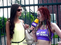 Morena, Europeo, Alemán, Sexo duro, Besar, Al aire libre, Realidad, Flaco