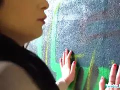 素人, フェラチオ, 茶髪の, 顔射, Hd, オーガズム, アウトドア, 公共