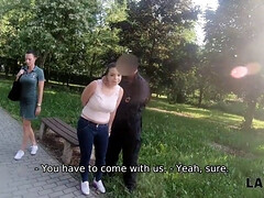 Sofia Lee caught & punished by patrol officer for stealing goods