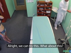 Enthousiasteling, Arts, Vingeren, Verpleegster, Kantoor, Kut duiken, Uniformpje, Bekijker