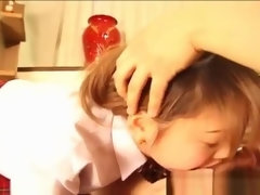 Cute asian schoolgirl sucking part5