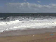 Anaal, Strand, Bruinharig, Sperma, Handbeurt, Orgasme, Kut duiken, Tieten likken