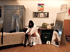 Asiatique, Brunette brune, Fétiche, Talons, Lingerie, Mère que j'aimerais baiser, Nylon, Collant