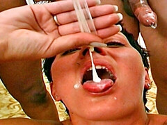 Sucer une bite, Éjaculation interne, Tir de sperme, Fétiche, Groupe, Hd, Fait maison, Interracial