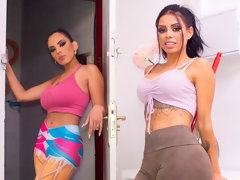 Grosser arsch, Blasen, Hundestellung, Frau frau mann, Handjob, Pov, Flotter dreier, Titten