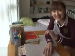 Japanese home teacher helping shy student