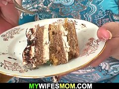 Wife finds huge mother inlaw rides his cock
