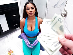 Grosser arsch, Grosser schwanz, Grosse titten, Blasen, Braunhaarige, Hundestellung, Pov, Muschi