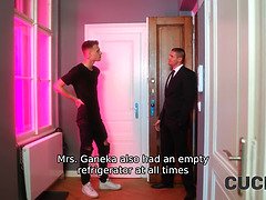 Tabitha Poison and her tattooed cuckold partner get rough and dirty on the couch