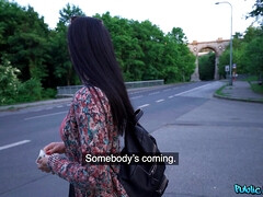 Grosser schwanz, Grosse titten, Blasen, Vollbusig, Tschechisch, Pov, Öffentlich, Realität