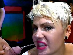 Orgy skank gulps gold pee