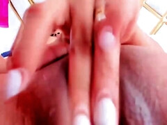 デカ尻, 茶髪の, ラティーナ, オナニー, 淫乱熟女, 自然山雀, オマンコ, 一人