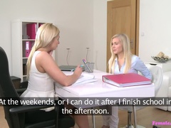 Leie, Betrug, Paar, Frau, Fingern, Lecken, Büro, Muschi