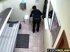 Tsjechisch, Hd, Masturbatie, Zonnebank, Spion, Webcamera