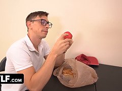 18, フェラチオ, 中出し, チン, 女, ハードコア, シゴき, 赤毛