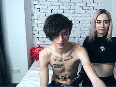 goth teenage couple from Eastern Europe on cam