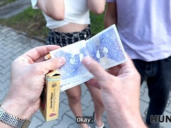 Una Fairy flaunts her tits and pussy in public & cuckolds her man