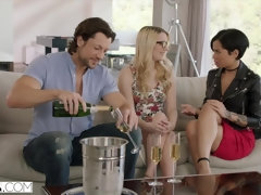 アジア人, 黒人, イマラチオ, なめる, ポルノスター, オマンコ, 現実, 馬乗り