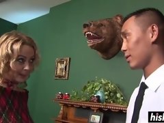 In den arsch, Asiatisch, Grosse titten, Blondine, Spermaladung, Hardcore, Lingerie, Titten
