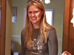 Threesome with a blonde and a redhead behind the scenes